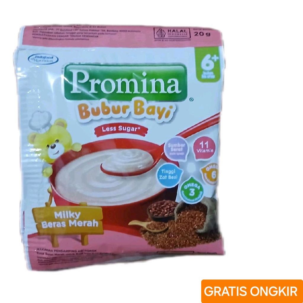 Jual PROMINA RENCENG ISI 8PCS BUBUR BAYI PROMINA RASA BERAS MERAH MPASI ...
