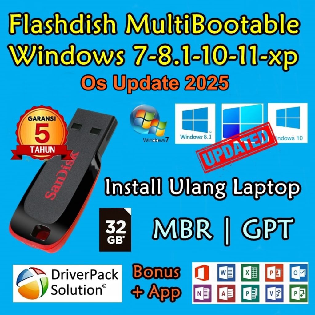 Jual Flashdisk Sandisk Original 32GB MultiBootable Windows xp 7 8.1 10 ...