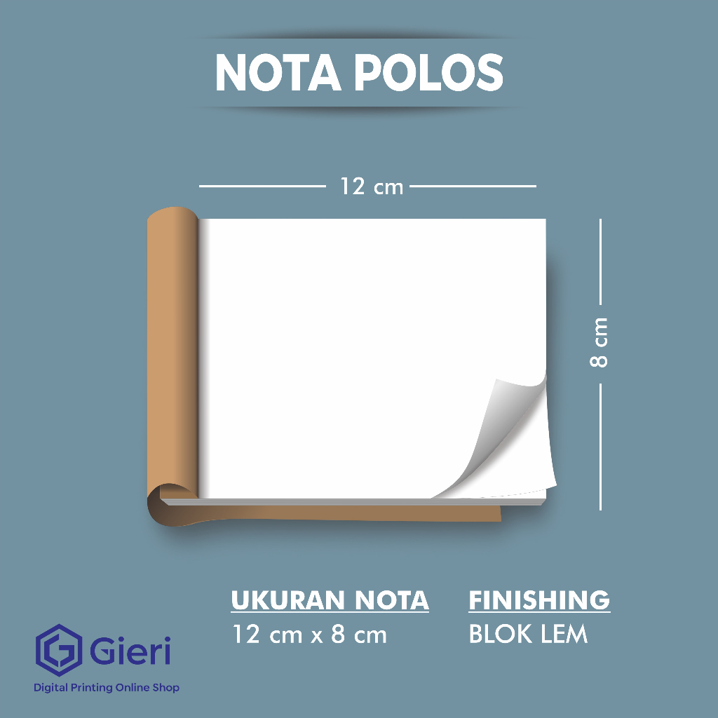 Jual Nota Polos / Nota Polos Ukuran 12 x 8 / Nota Polos Isi 100 lembar ...