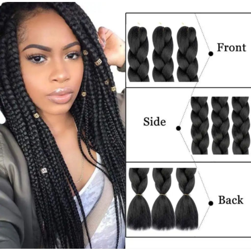 Jual REALISTIC Rambut Sambung Kepang Box Braid Rambut Sulam Rambut ...