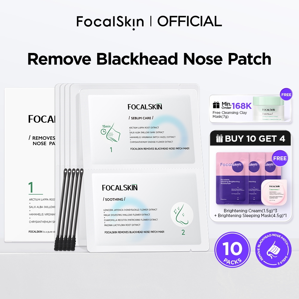 Jual FOCALSKIN 3 Step Remove Blackhead Nose Patch Masker Komedo Dan ...