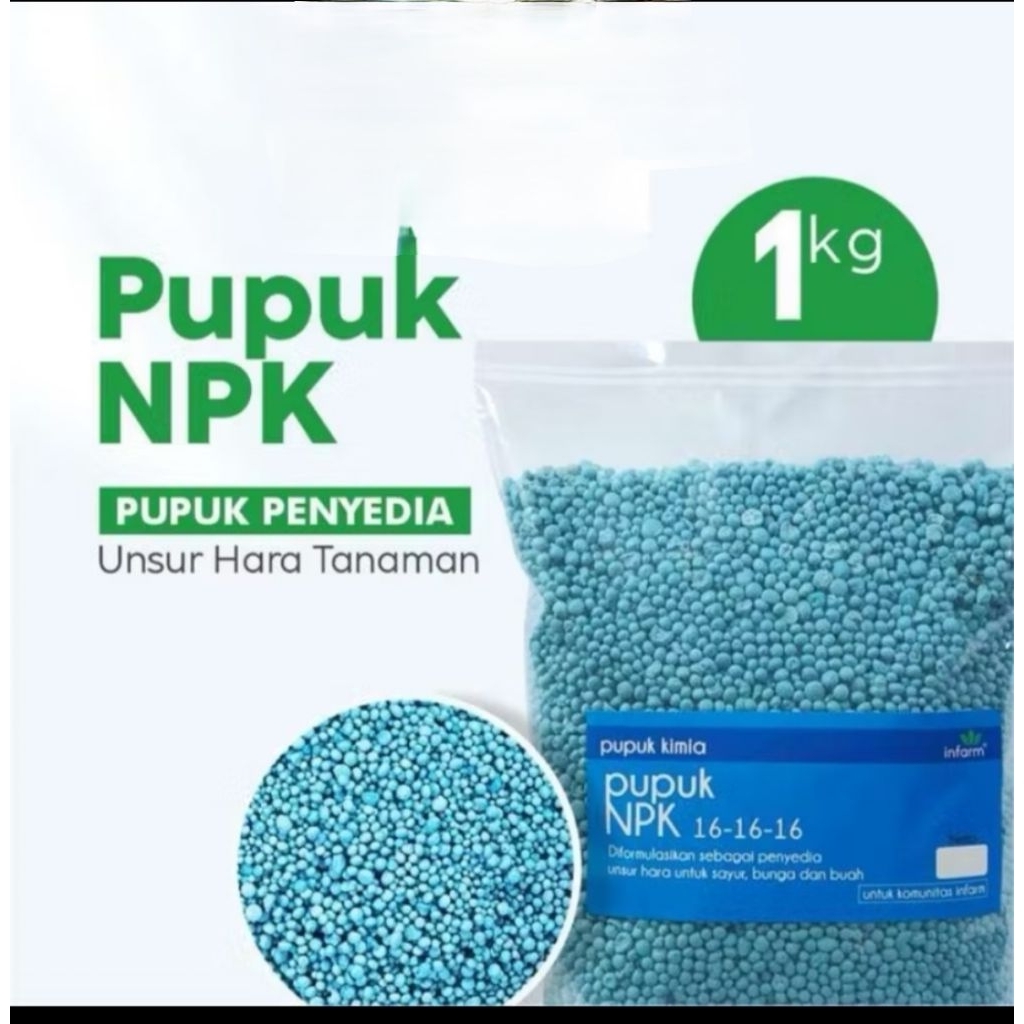 Pupuk NPK Mutiara biru 1kg 16.16 16 Penyubur Bunga Daun Dan Buah