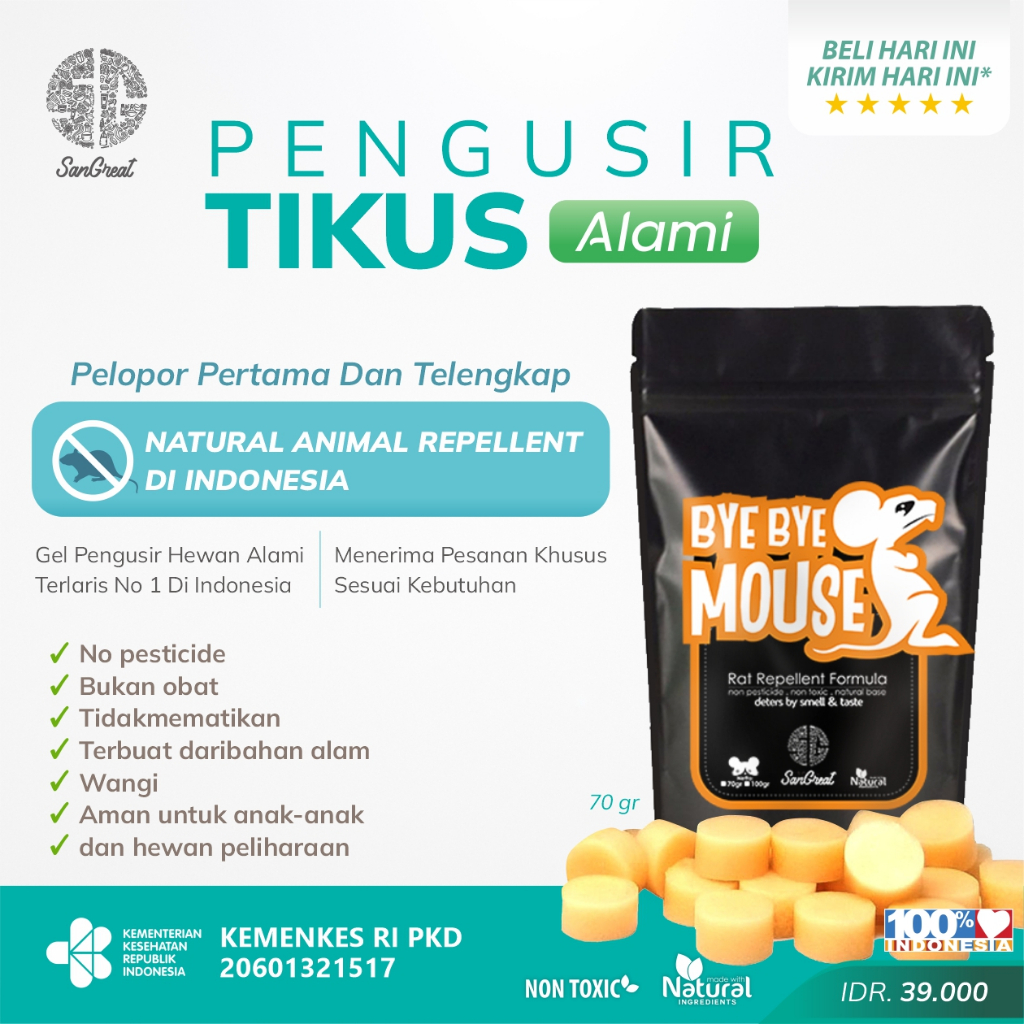 Jual Pengusir Tikus Rat Repellent Anti TIkus Bye Bye Mouse gel 70 gr ...