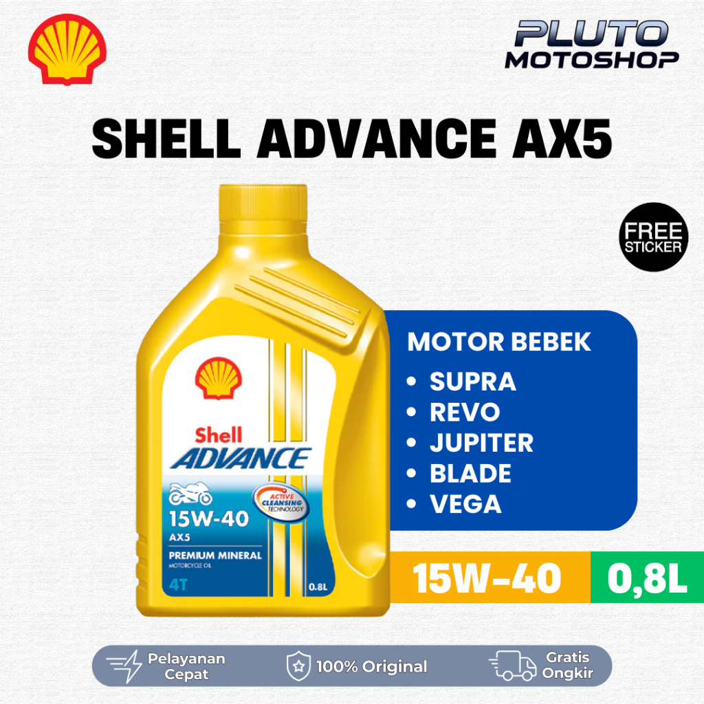 Jual Shell Advance AX5 15W40 0,8L 800ML Original - Oli Motor Shell 100% ...