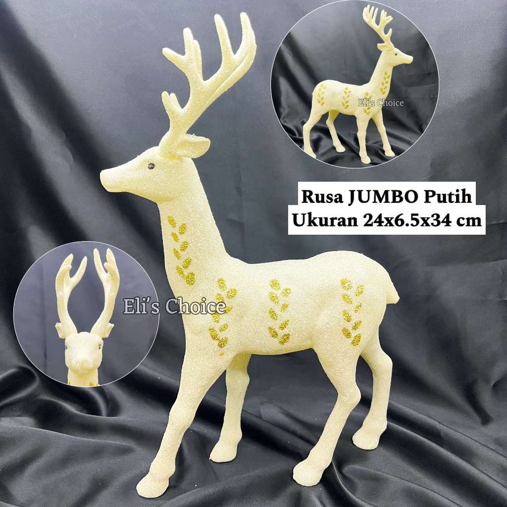 Jual PATUNG RUSA JUMBO PREMIUM Dekorasi Natal Hiasan Rusa Glitter ...