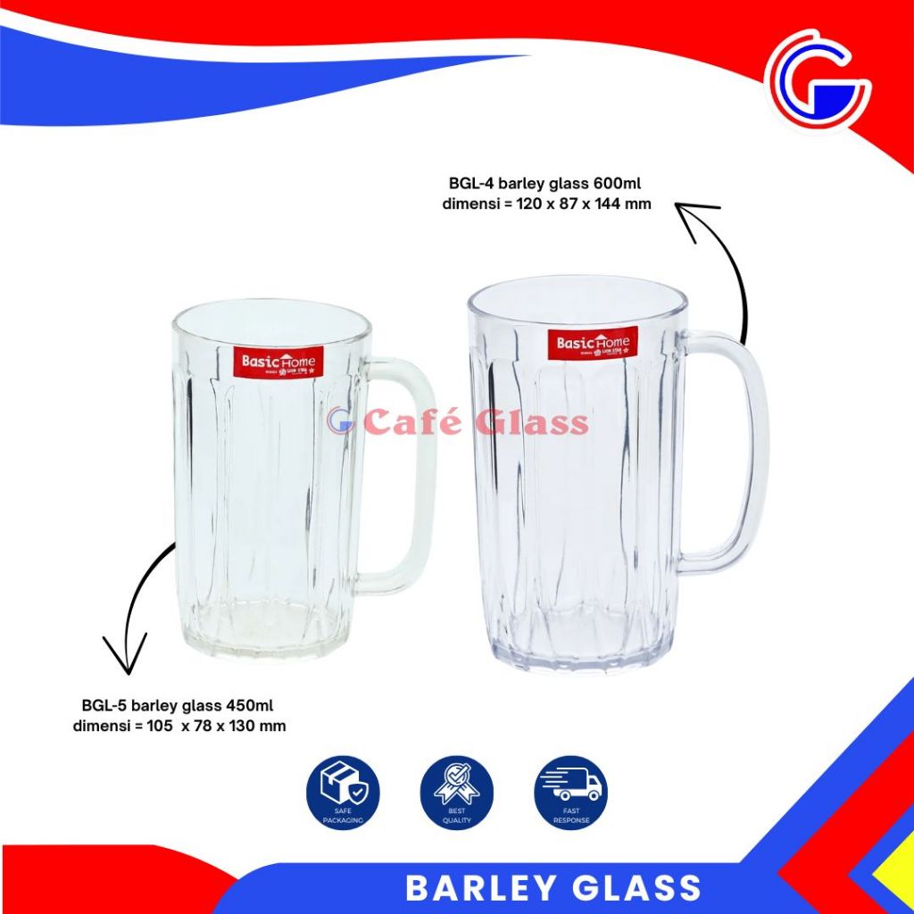 Gelas Barley Clear Basic Home I Gelas Akrilik 450 600 Ml I Gelas Akrilik Murah I Barley Glass