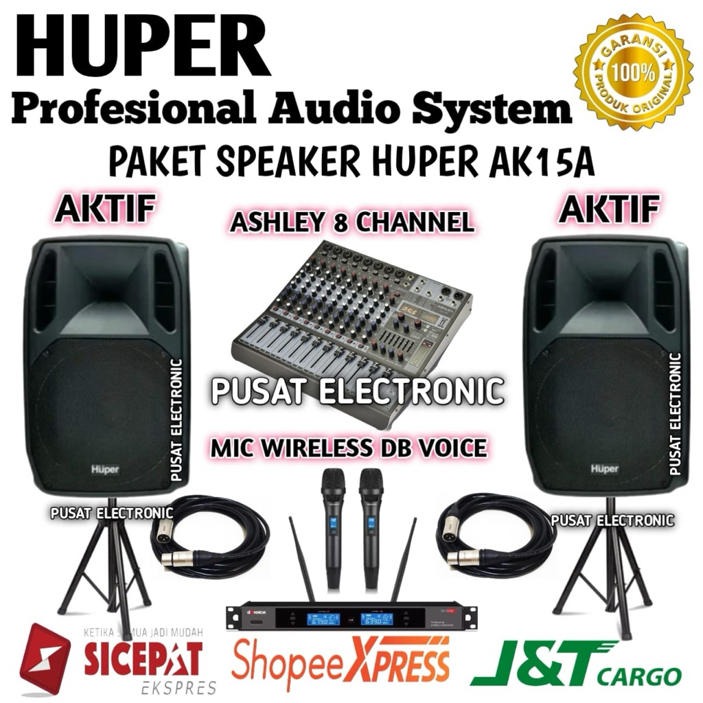 Jual Paket Sound System Speaker Aktif Huper Ak15a Original Speaker ...