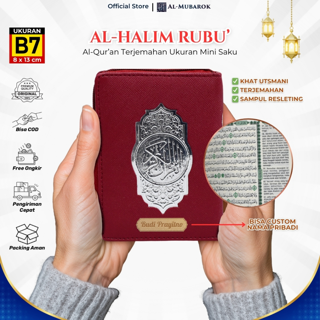 Jual Al Quran Terjemahan Saku Al Halim Rubu QPP B7 Custom Nama Alquran ...