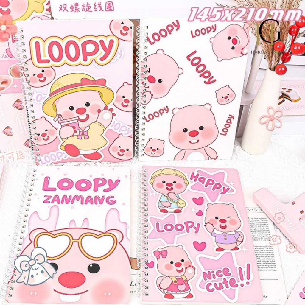 Jual NOTE BOOK BUKU DIARY LUCU IMUT ZANMANG LOOPY BUKU BINDER SPIRAL A5 ...