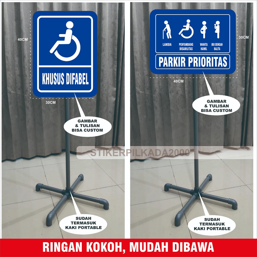 Jual RAMBU AKRILIK + TIANG + KAKI PORTABLE RAMBU KHUSUS DIFABEL ...