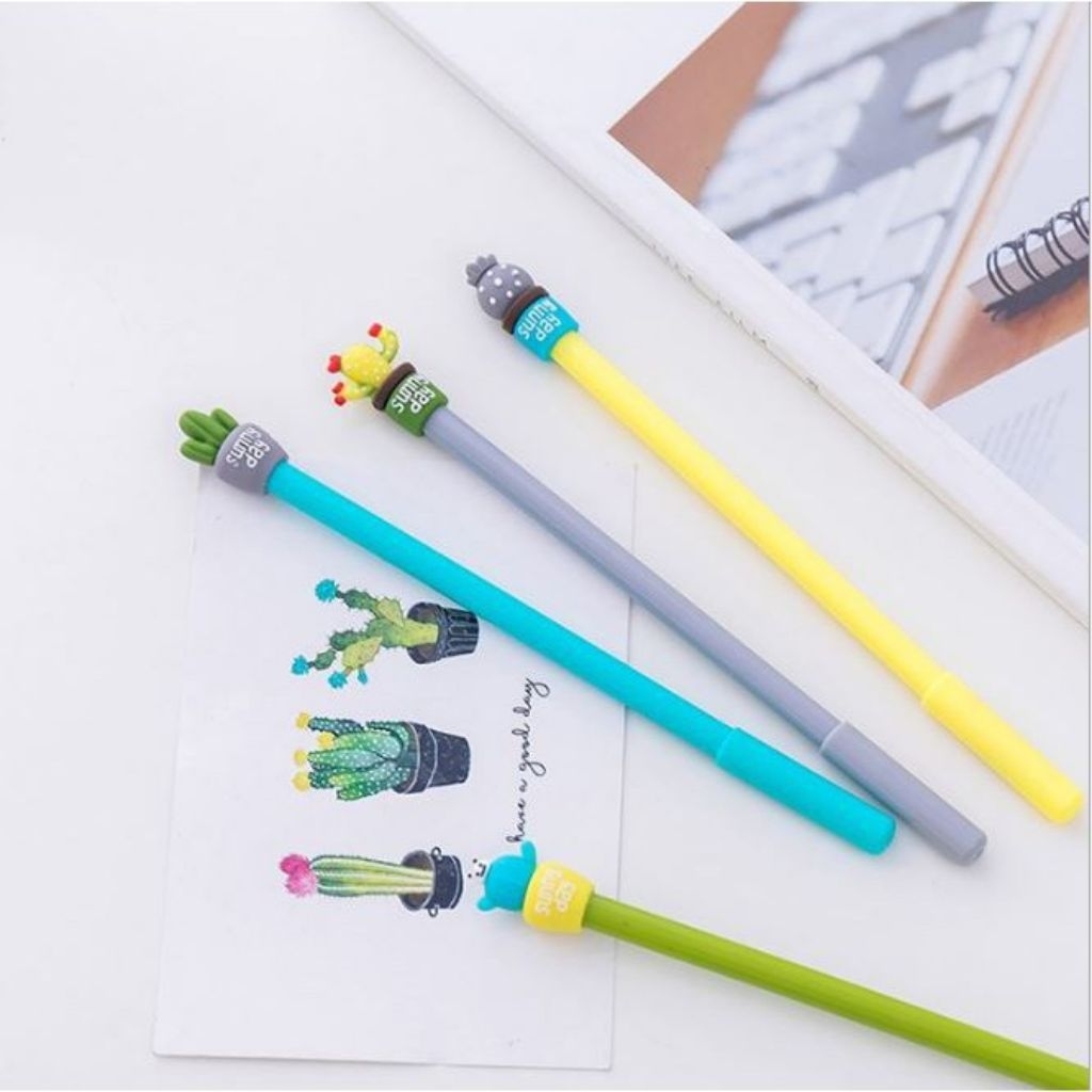 Jual ~itsi_store~Pulpen Karakter Kaktus Pen Cute Student Pena Gel ...