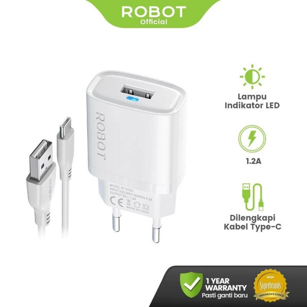Jual Robot RT-K7S RT-K7SC Charger HP Android 5V/1.2A with Micro USB ...
