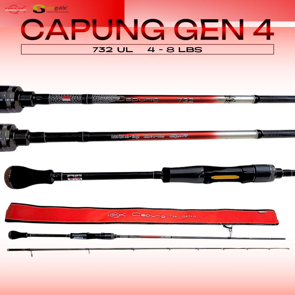Jual Joran Capung 732 4-8lb Relix Nusantara warna merah SP BC Free ...