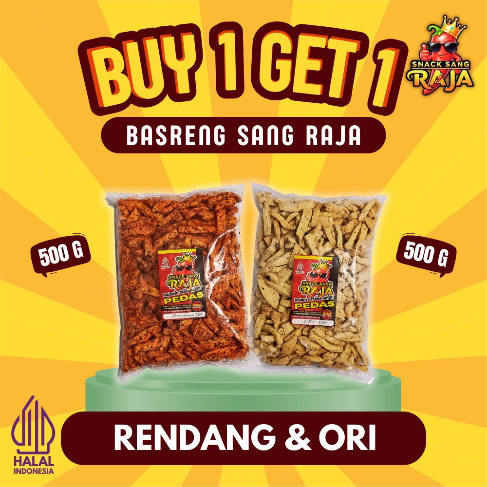 Jual Snack Sang RAJA - Basreng Beli 1 Dapat 2 Produk Rasa Rendang Dan ...
