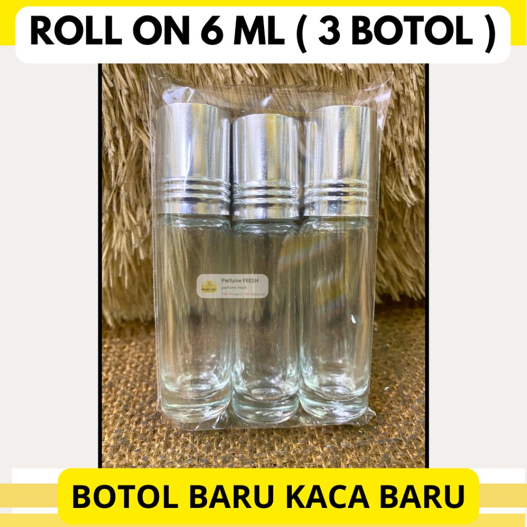 Jual ( Isi 3 Botol ) ROLL ON 6 ML Al Rehab Botol Parfum Kaca Baru ...