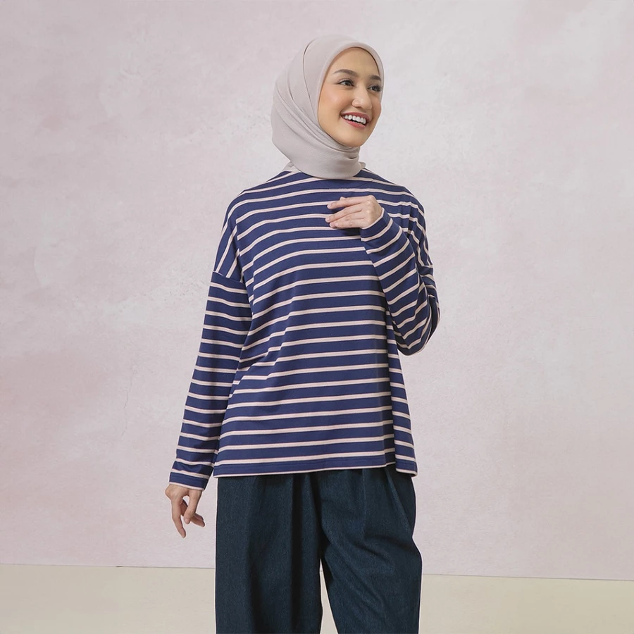  Ulyani Dark Blue Tops 