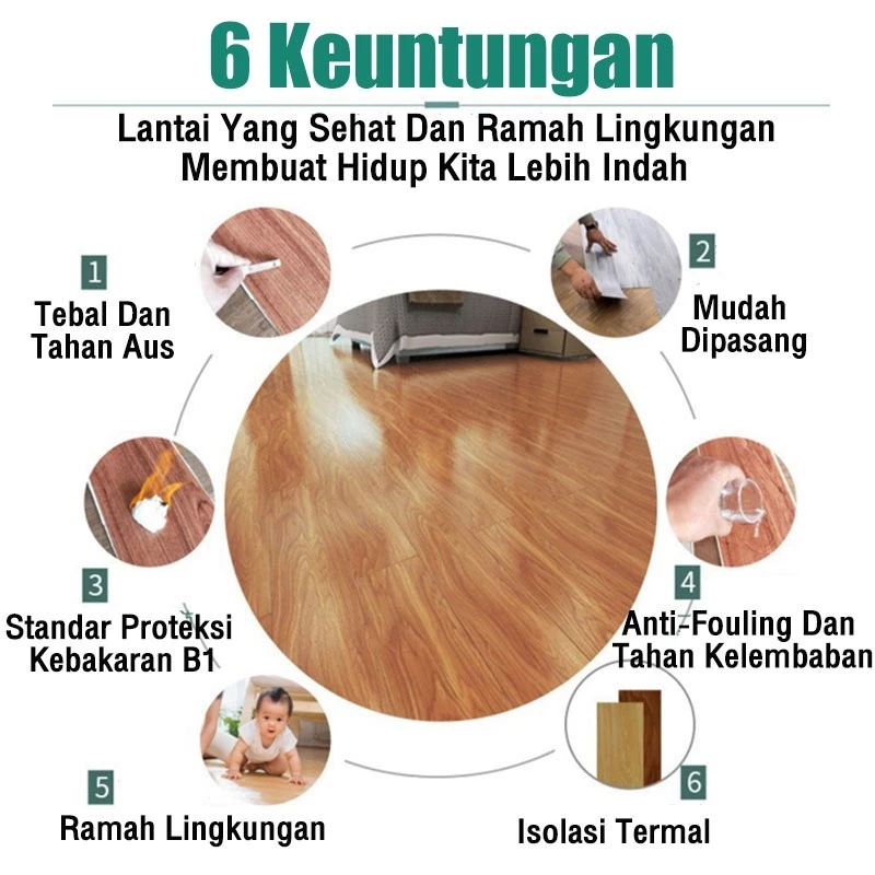 Jual Vinyl Lantai Stiker Kayu Ubin Lantai Premium Lantai Vinyl Stiker ...