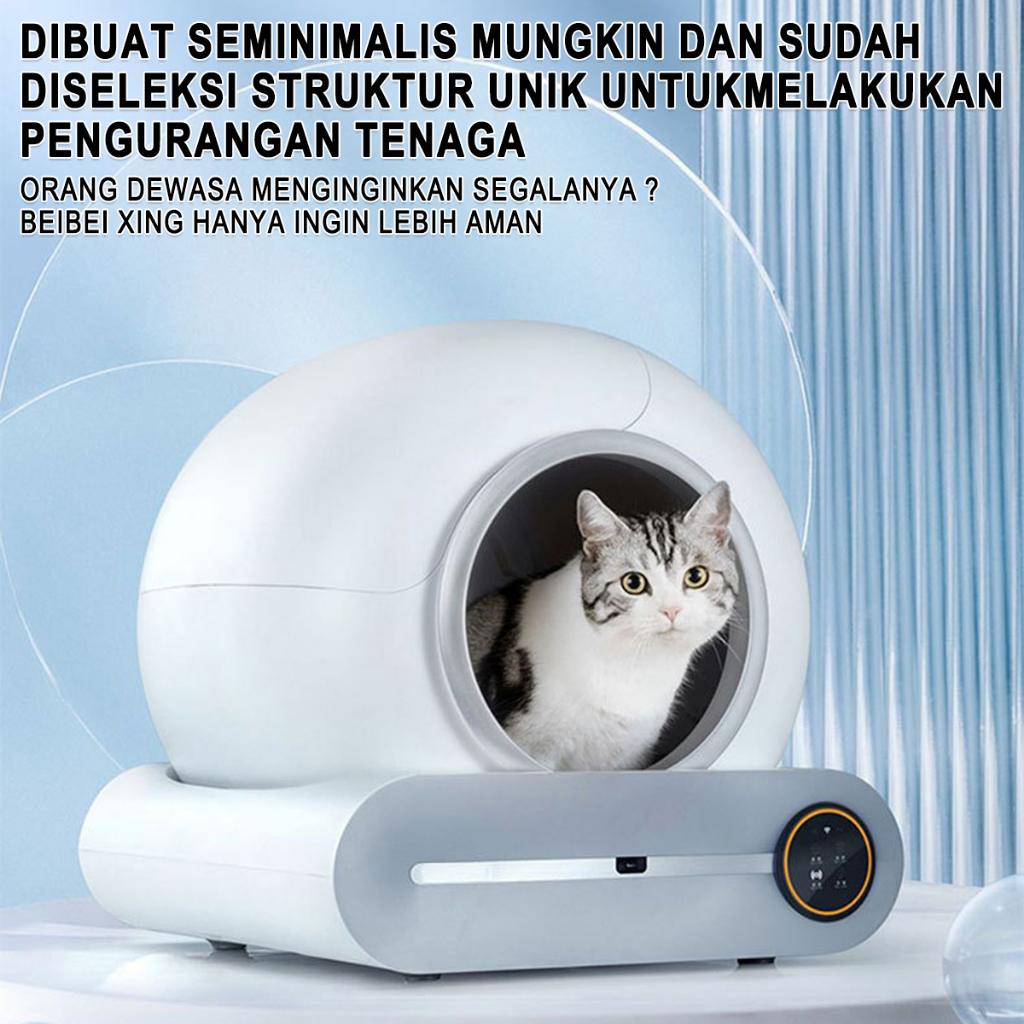 Jual Kucing Toilet Box Kucing Automatic Self Cleaning App Control LED ...