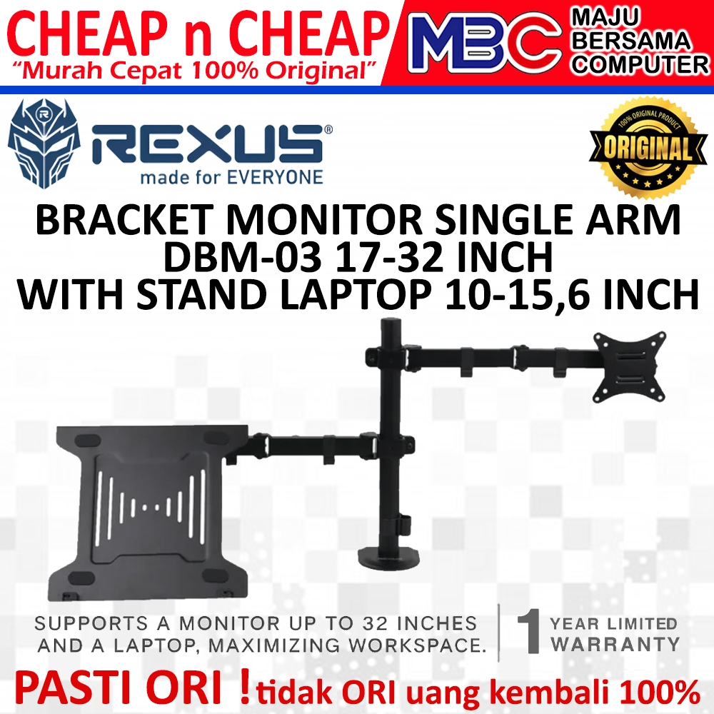 Jual Bracket Monitor Rexus 17-32 Inch DBM03 - Monitor Arm Bracket Stand ...