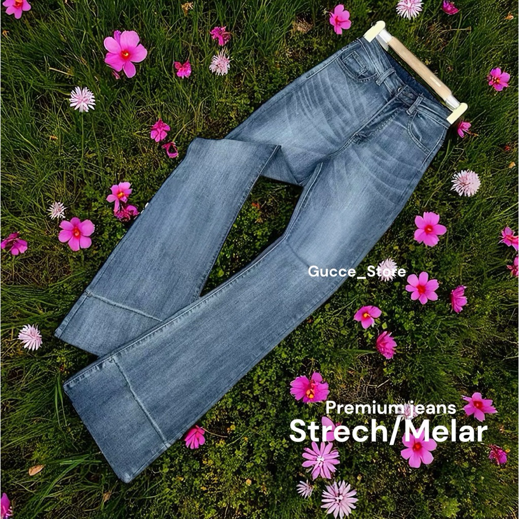 Jual Celana Jeans Cutbray Lipat Bawah// JENNIE CutbrayJeans Wanita