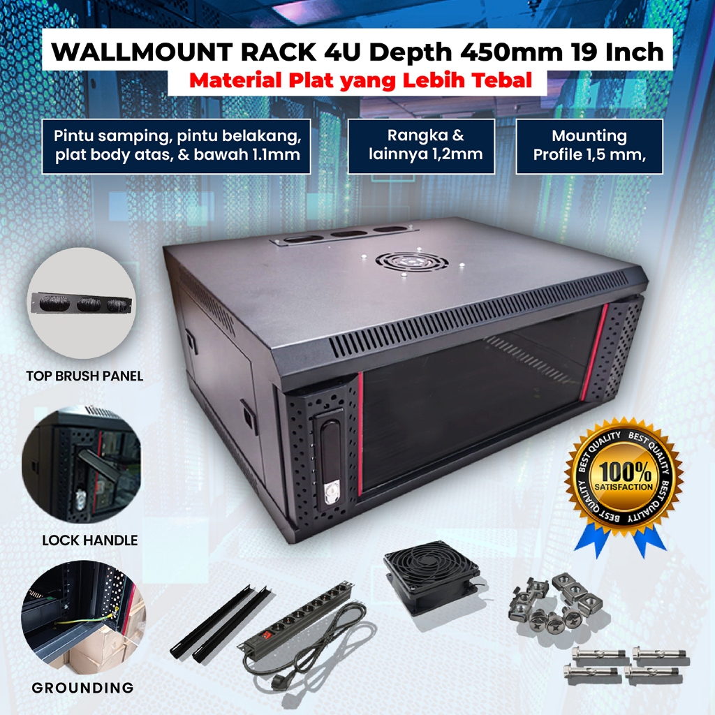 Jual wallmount rack 4u / rack server 4u + Palet Kayu Packing | Shopee ...
