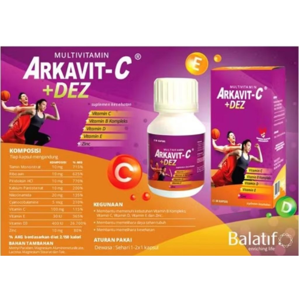 Jual ARKAVIT C + Dez Suplemen Multivitamin Lengkap Menjaga Daya tahan ...
