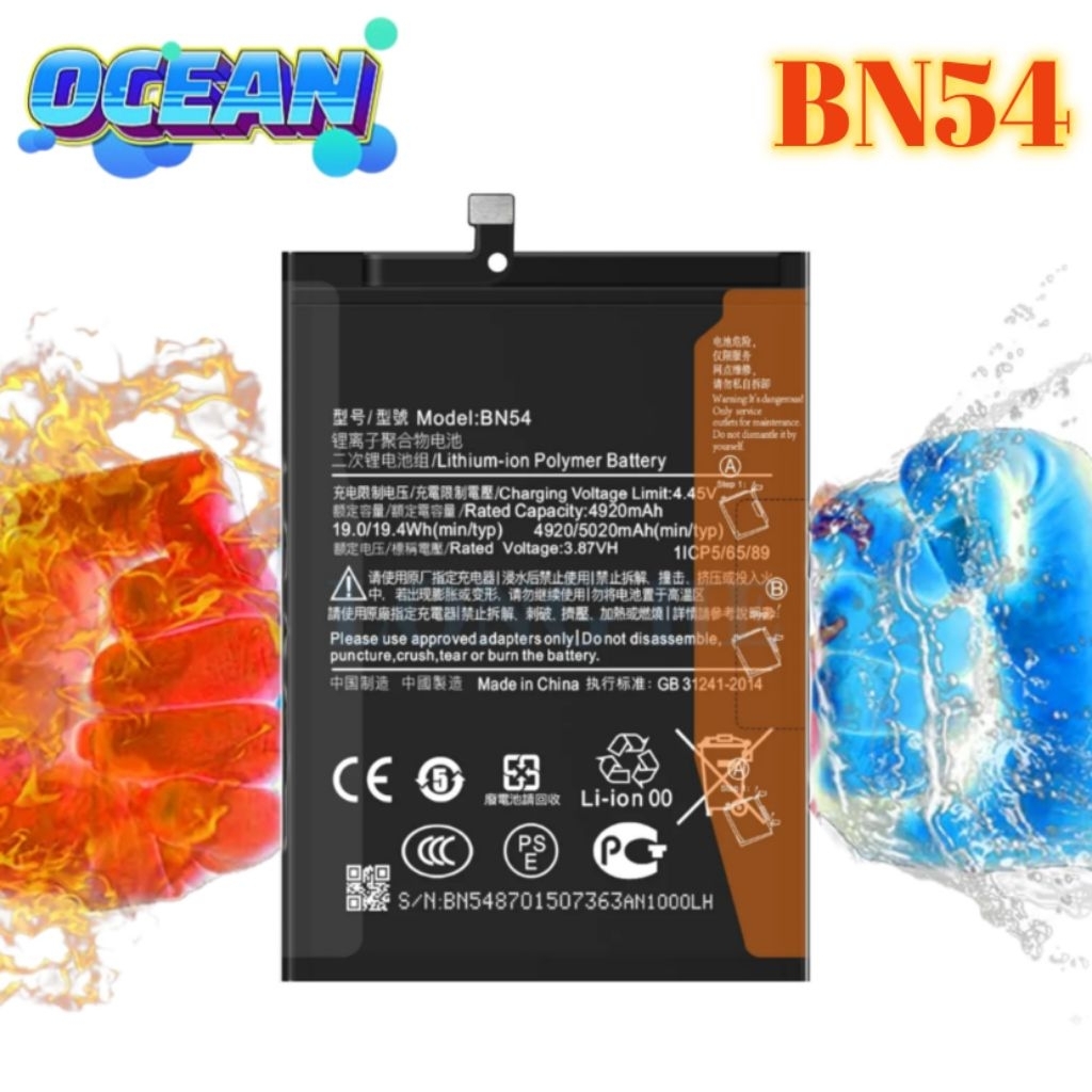Batería BN54 Para Xiaomi Redmi Note 9 / Redmi 9 / Redmi 10X 4G De 5020mah Original Nuevo