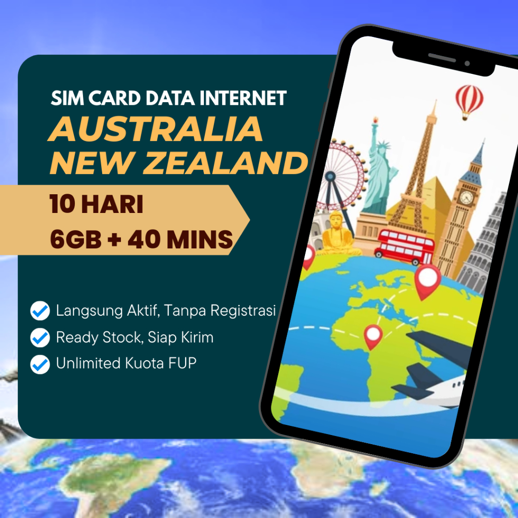 Jual Sim Card Australia & New Zealand / Kartu Internet / Simcard Aussie ...