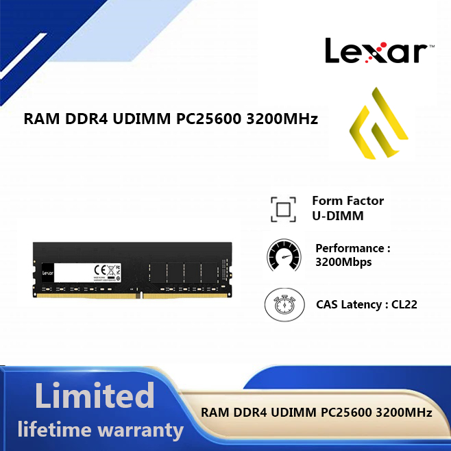 Jual Lexar Memory Ram PC DDR4 UDIMM 8GB 16GB 32GB PC25600 3200MHz - Ram ...