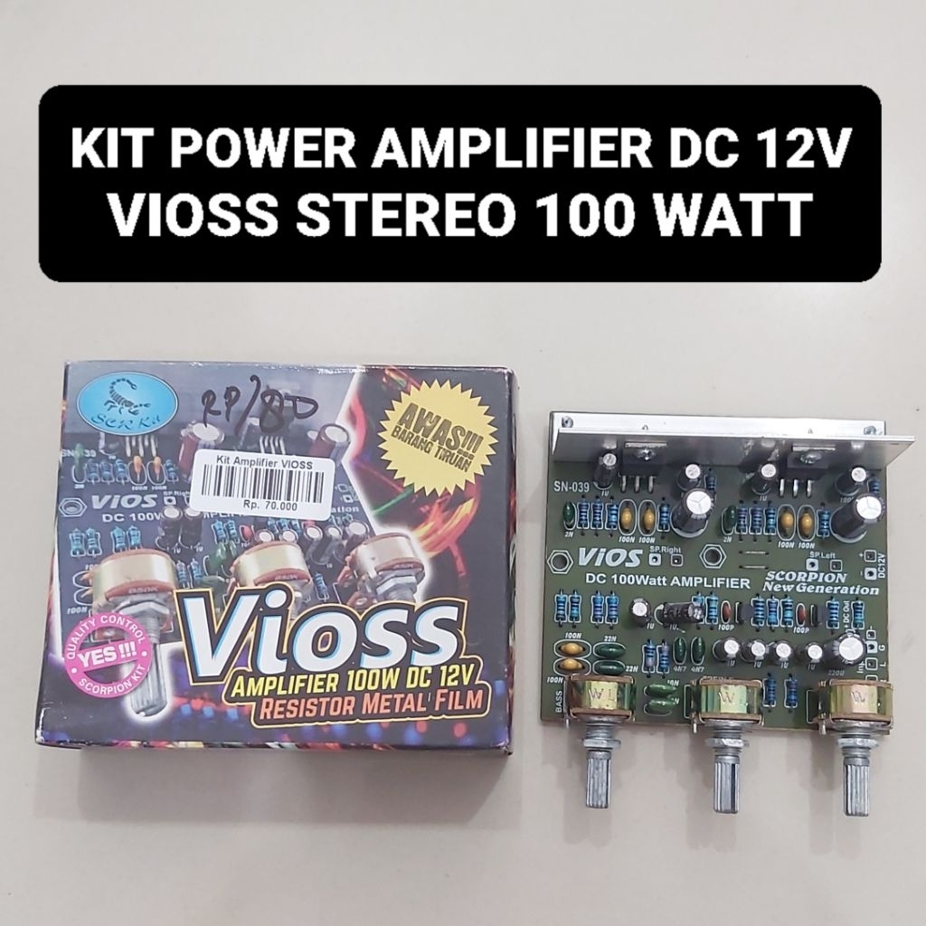 Jual Kit Amplifier VIOSS Stereo 100 Watt DC 12V Speaker Aktif | Shopee ...