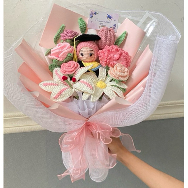 Jual Buket Bunga Rajut Crochet flower bouquet | Shopee Indonesia