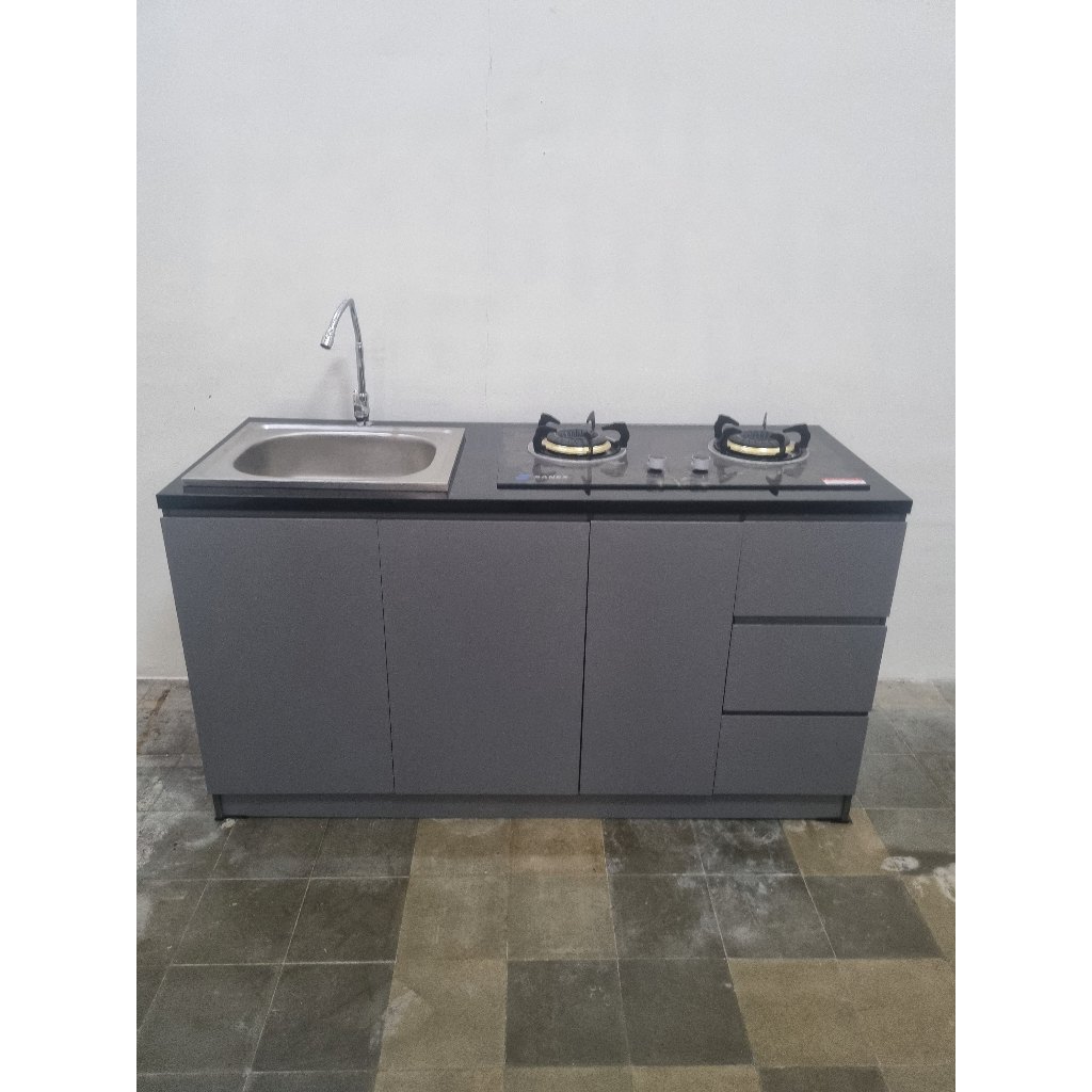 Kitchen Set + Sink + Rak Piring  / Kitchen Set Keran  (FREEONGKIR JAWA BALI)