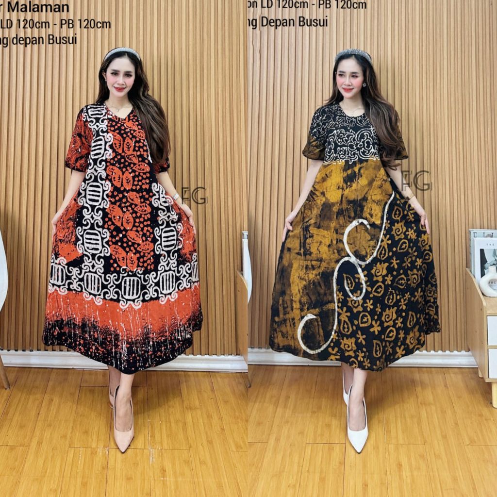 Daster Jumbo Lengan Pendek Bahan Twill