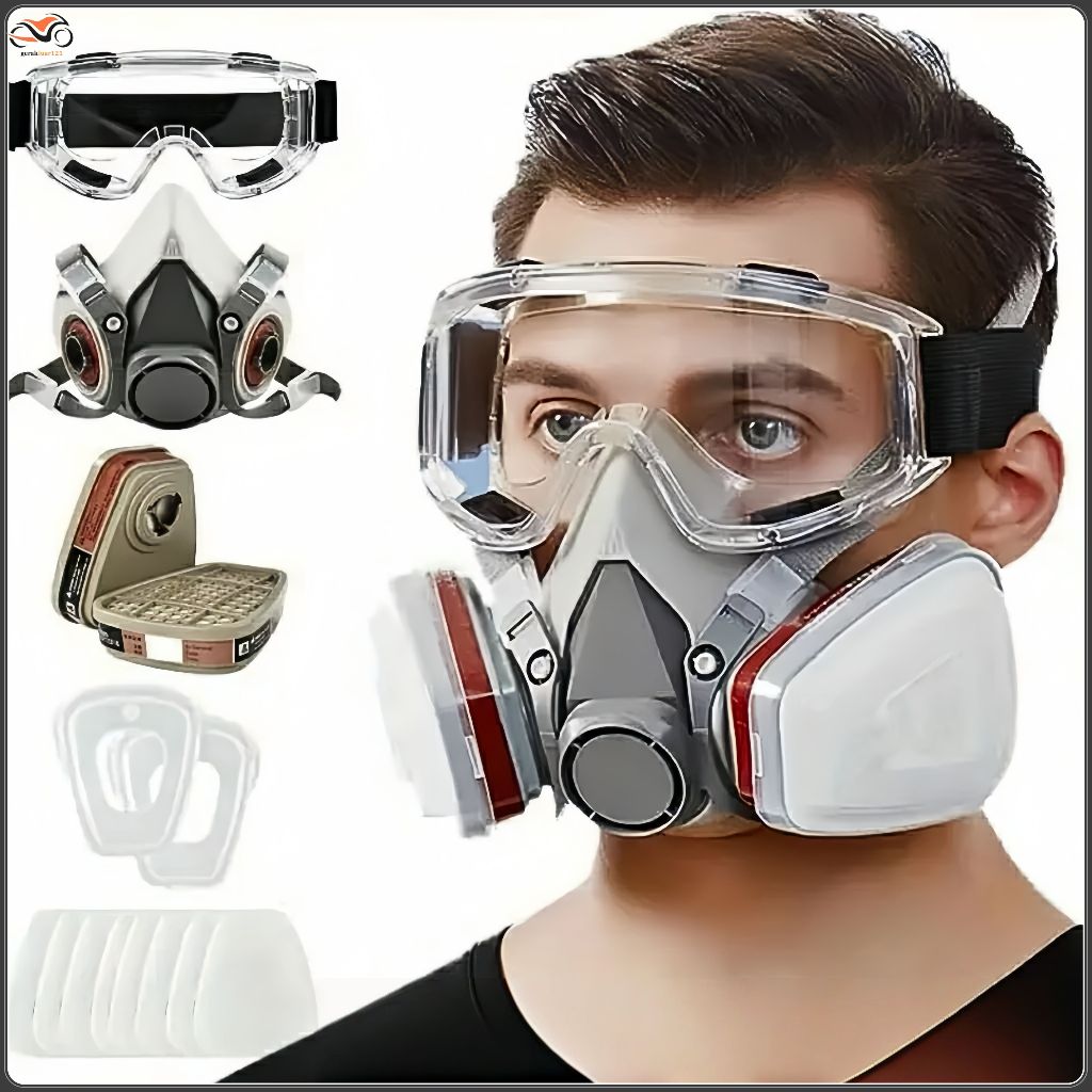 Jual Masker Gas Respirator Industrial Mask Anti Virus Debu Racun Udara ...