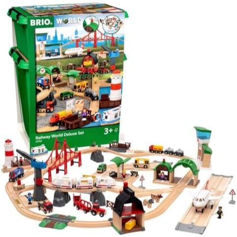Brio World Deluxe Train Track Pack – 70 Piezas De Vías De Madera Para Crear Circuitos De Trenes Desde 3 Años