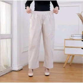 CELANA KULOT KOREAN LONG PANTS PREMIUM Celana Wanita Kulot Katun Stretch Kain Melar Premium