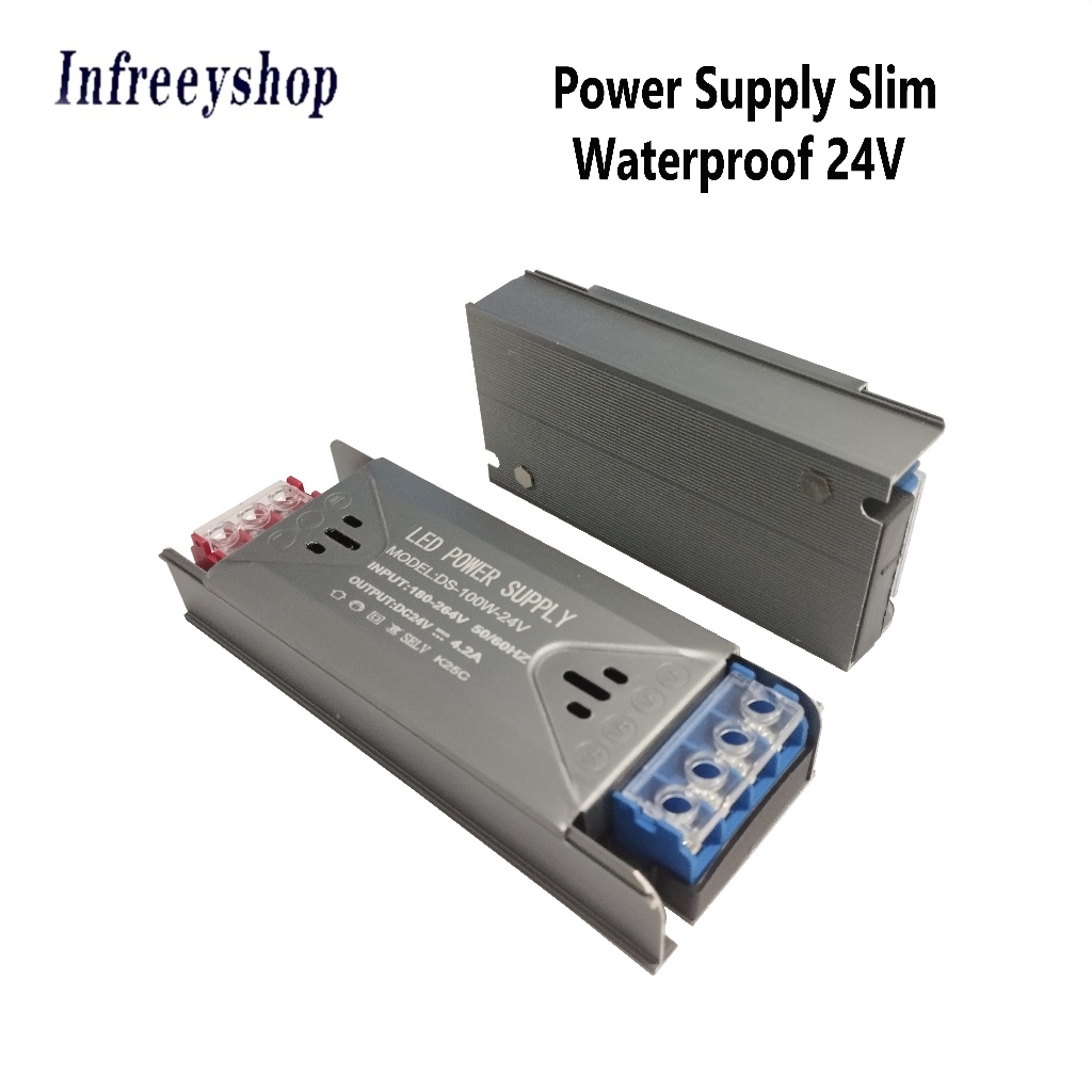 Jual travo slim Waterproof 24v power supply LED adaptor 24v 60w 100w ...