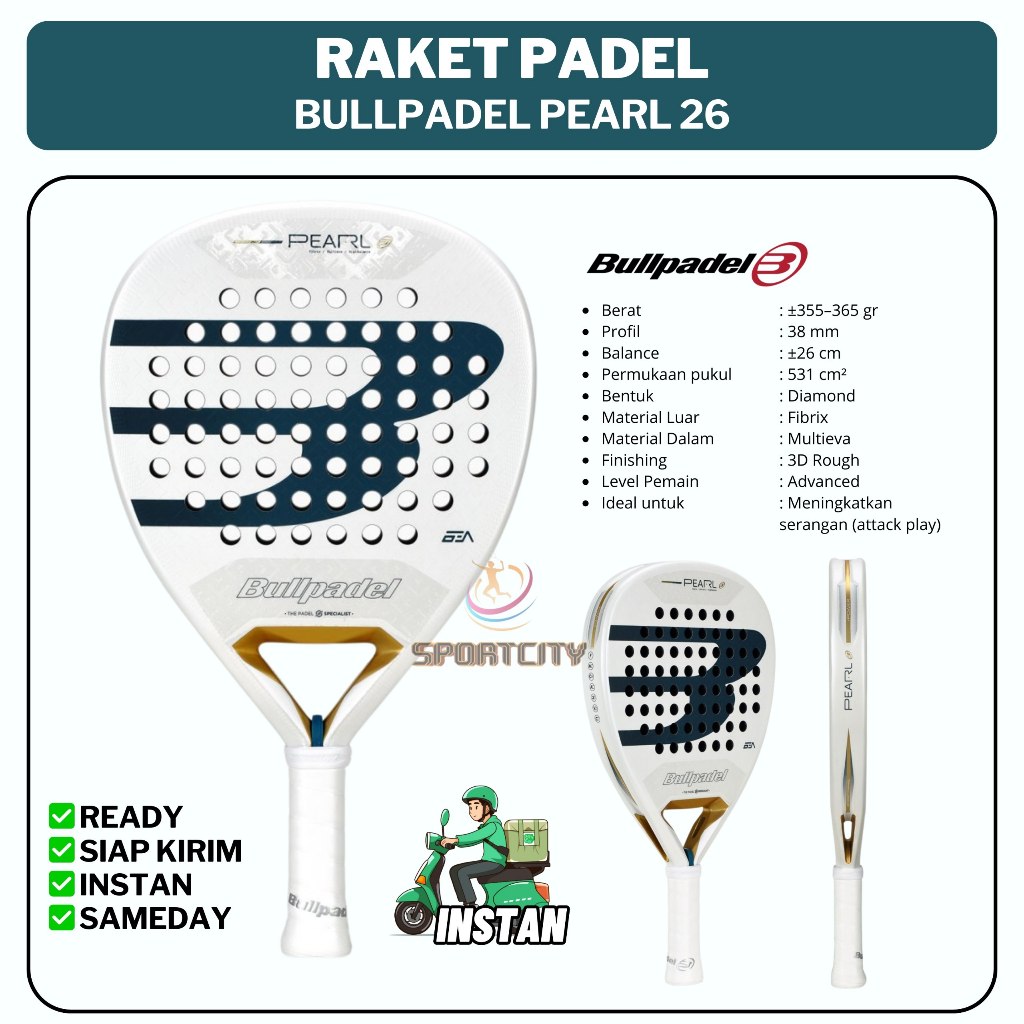 Jual BULLPADEL PEARL 26 Racket Bull Padel Raket Original | Shopee Indonesia