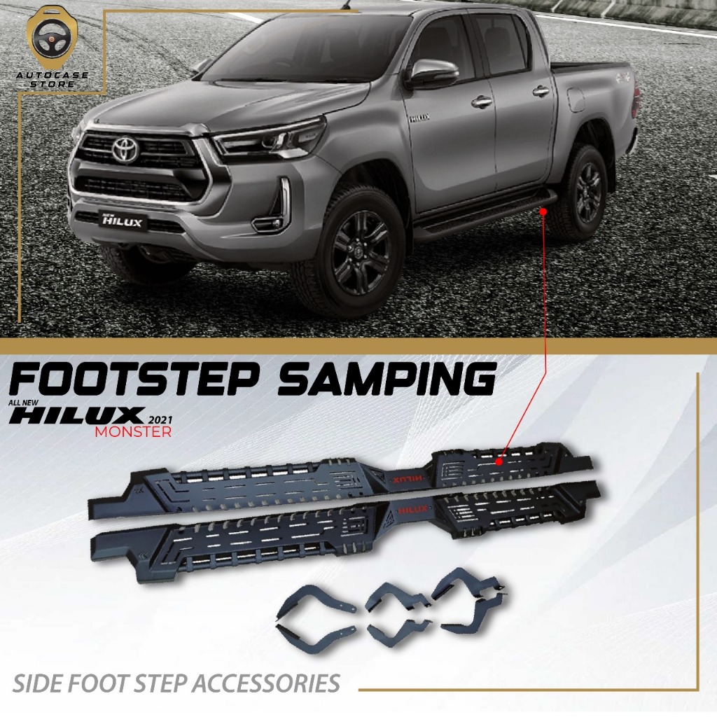 Jual FOOTSTEP SAMPING PIJAKAN MOBIL HILUX 2021-2025 UP MODEL MONSTER ...