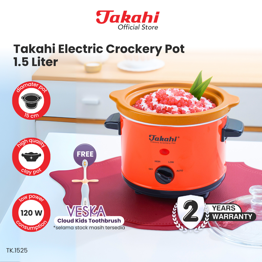 Takahi Electric Crockery Pot Liter (INSTANT/SAMEDAY) Slow Cooker