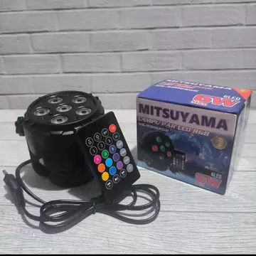 Lampu PAR LED RGB Mitsuyama 6W Sensor Suara Mitsuyama Lampu Disco RGB 12 LED Remote Suara MS