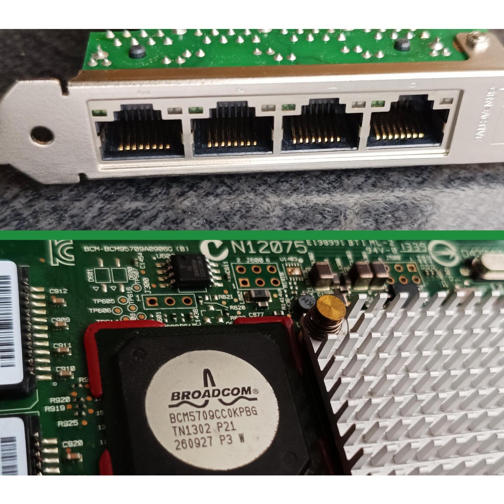 Jual lan card Broadcom gigabit 1 2 4 port BCM 95709 95719 1g quad port ...
