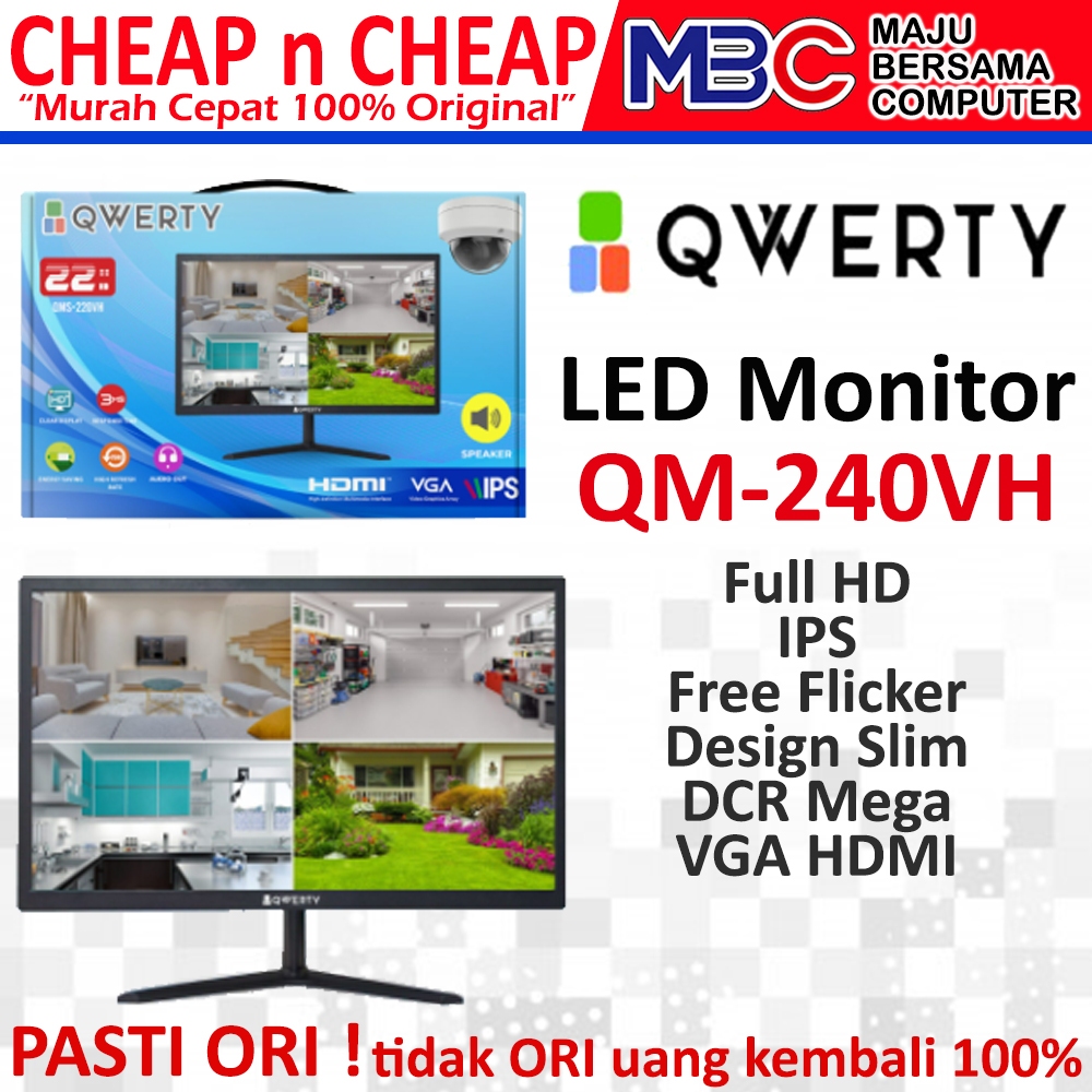 Jual Qwerty QM-240VH FHD 75Hz IPS 1920x1080 HDMI 24 Inch Speaker HDMI ...