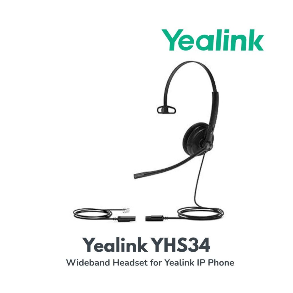 Jual Yealink YHS34 - RJ9 Wired Headset for Yealink IP Phone | Shopee ...