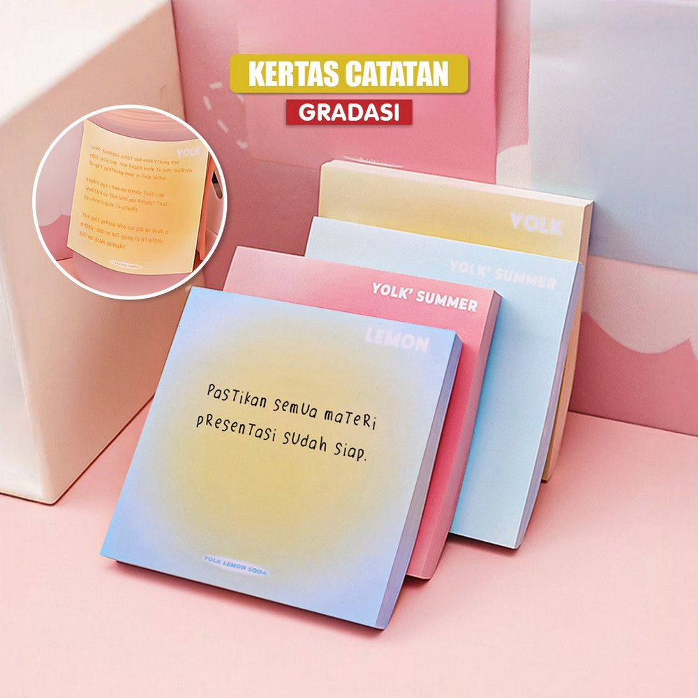 Jual EC Sticky Notes Gradasi Polos Isi 50 Lembar Alat Tulis Kantor ...