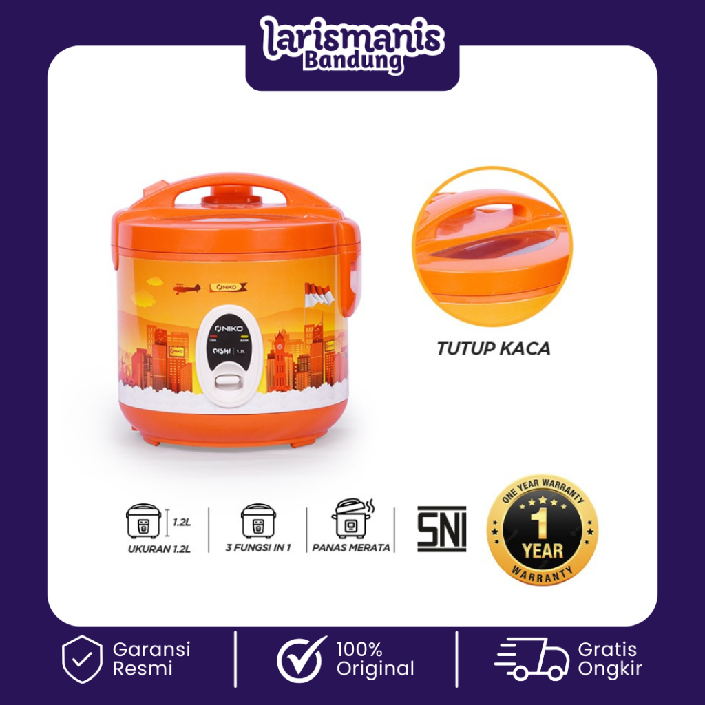 Jual NIKO Rice Cooker Tutup Kaca Transparan Oishi Landmark 12 Magic Com ...