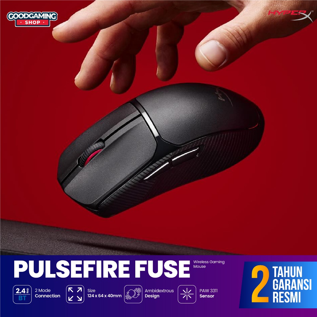Jual HyperX Pulsefire Fuse Mouse Gaming Wireless 12000 DPI 6 Buttons ...