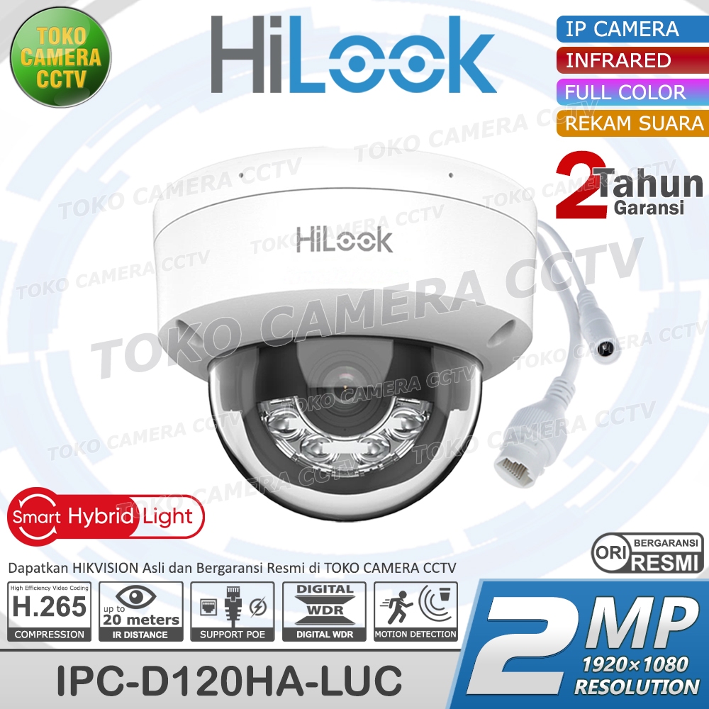IP CAMERA HILOOK HIKVISION 2MP IPC-D121HE-UC KAMERA CCTV POE BERSUARA  INFRARED