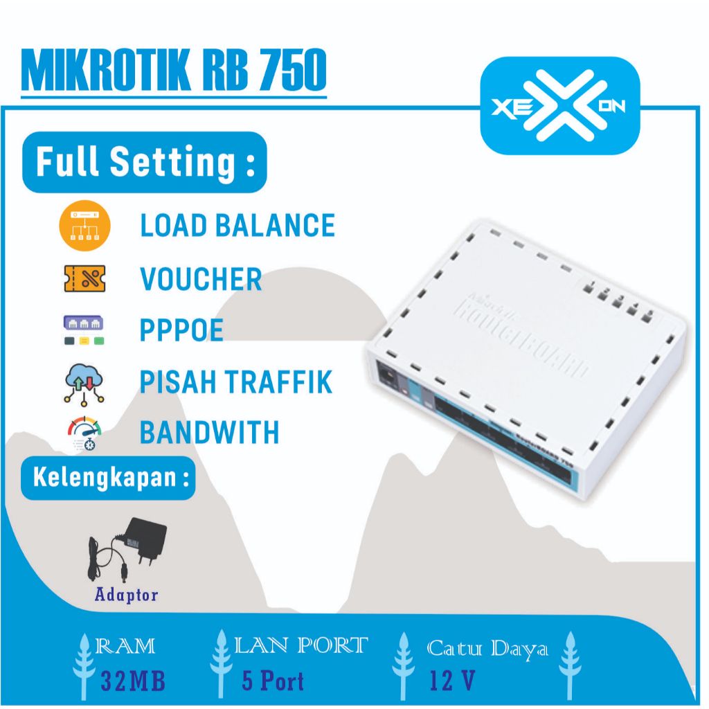Jual Mikrotik RB750 Full Setting Hotspot Voucher PPPoE Server Rt Rw Net ...