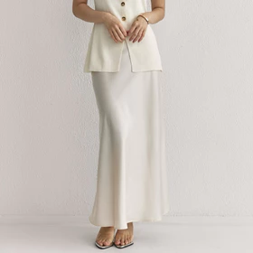 Blancheofficial Bella Satin Skirt Rok Panjang Satin Silk Premium Wanita